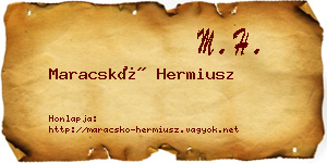 Maracskó Hermiusz névjegykártya